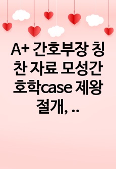 A+ 간호부장 칭찬 자료 모성간호학case 제왕절개, 산후출혈