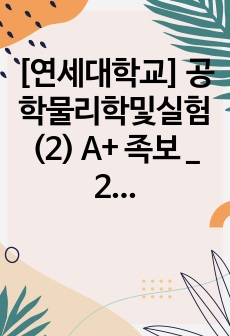 [연세대학교] 공학물리학및실험(2) A+ 족보 _ 2. 축전기와 전기용량 결과보고서