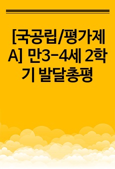 [국공립/평가제A] 만3-4세 2학기 발달총평