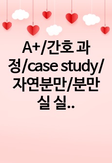 A+/간호 과정/case study/자연분만/분만실 실습/여성건강간호학 실습/분만 과정/간호진단, 간호과정 2개