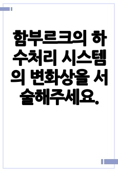 함부르크의 하수처리 시스템의 변화상을 서술해주세요.