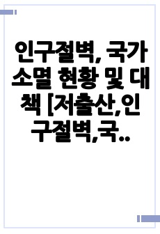 인구절벽, 국가소멸 현황 및 대책 [저출산,인구절벽,국가소멸,인구소멸]