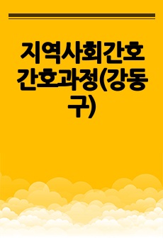 지역사회간호 간호과정(강동구)
