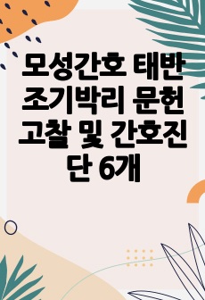 모성간호 태반조기박리 문헌고찰 및 간호진단 6개