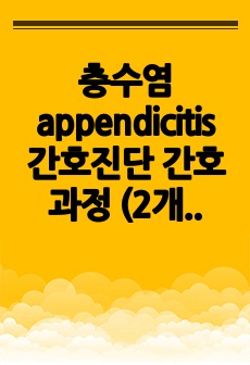 충수염 appendicitis 간호진단 간호과정 (2개)