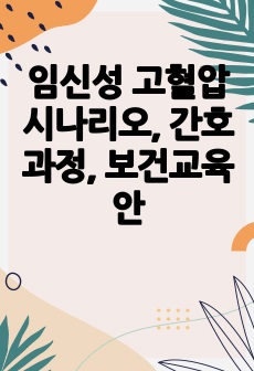 임신성 고혈압 시나리오, 간호과정, 보건교육안