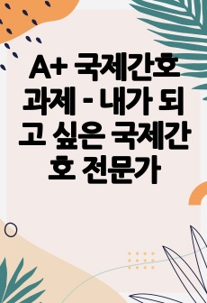 A+ 국제간호 과제 - 내가 되고 싶은 국제간호 전문가