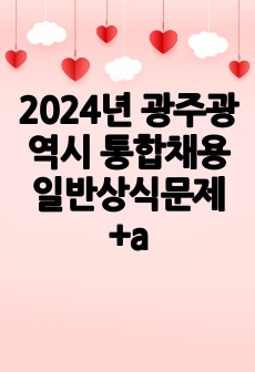2024년 광주광역시 통합채용 일반상식문제 +a