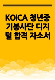 KOICA 청년중기봉사단 디지털 합격 자소서