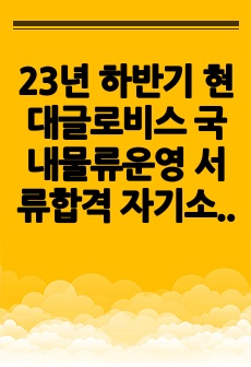 23년 하반기 현대글로비스 국내물류운영 서류합격 자기소개서