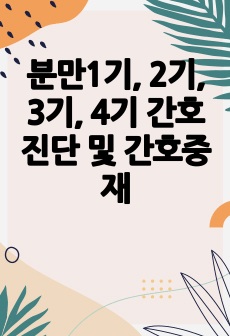 분만1기, 2기, 3기, 4기 간호진단 및 간호중재