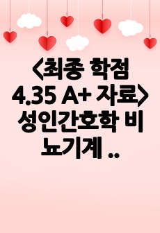 <최종 학점 4.35 A+ 자료> 성인간호학 비뇨기계 사례보고서 (영문 사례)