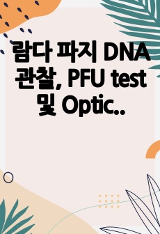 람다 파지 DNA 관찰, PFU test 및 Optical mapping_서강대학교 바이오융합기술프로젝트1 레포트