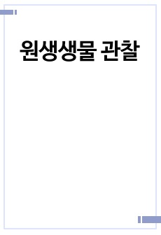 원생생물 관찰