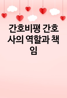 간호비평 간호사의 역할과 책임