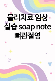 물리치료 임상실습 soap note 뼈관절염