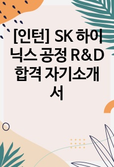 [인턴] SK 하이닉스 공정 R&D 합격 자기소개서