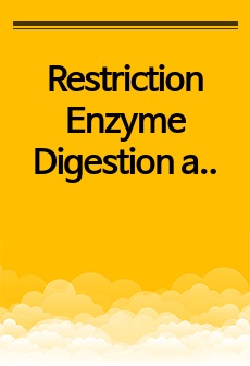 Restriction Enzyme Digestion and Gel Electrophoresis 레포트