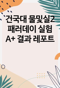 건국대 물및실2 패러데이 실험 A+ 결과 레포트