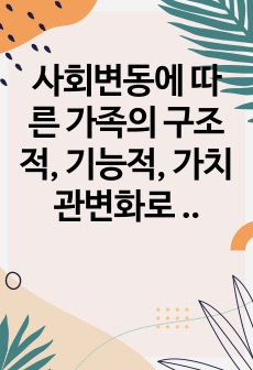 사회변동에 따른 가족의 구조적, 기능적, 가치관변화로 인해 파생된 가족문제의 쟁점에 대해 설명하고 이를 바탕으로 향후 가족정책의 방향성과 과제를 설정하여 서술하시오.