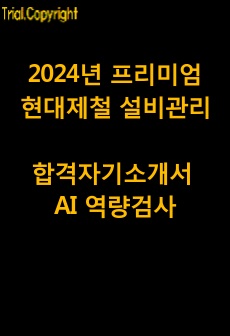 2024년 프리미엄 현대제철 설비관리 합격자기소개서 및 AI 역량 검사