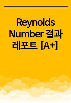 Reynolds Number 결과레포트 [A+]