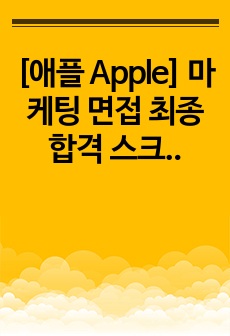 [애플 Apple] 마케팅 면접 최종합격 스크립트(23장)