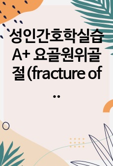 성인간호학실습 A+ 요골원위골절(fracture of distal radius) (문헌고찰, 간호과정 2개)