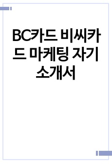 BC카드 비씨카드 마케팅 자기소개서