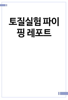 토질실험 파이핑 레포트