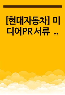 [현대자동차] 미디어PR 서류 합격 자기소개서