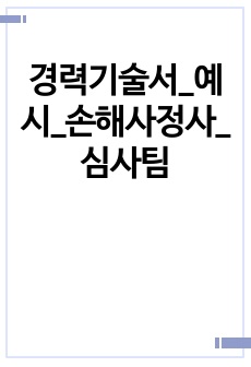 경력기술서_예시_손해사정사_심사팀